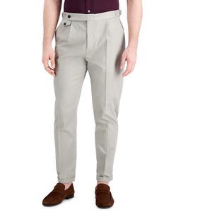 Tasso Elba Mens Pants Gray Wood Size 36X30 Pleated Chino Stretch